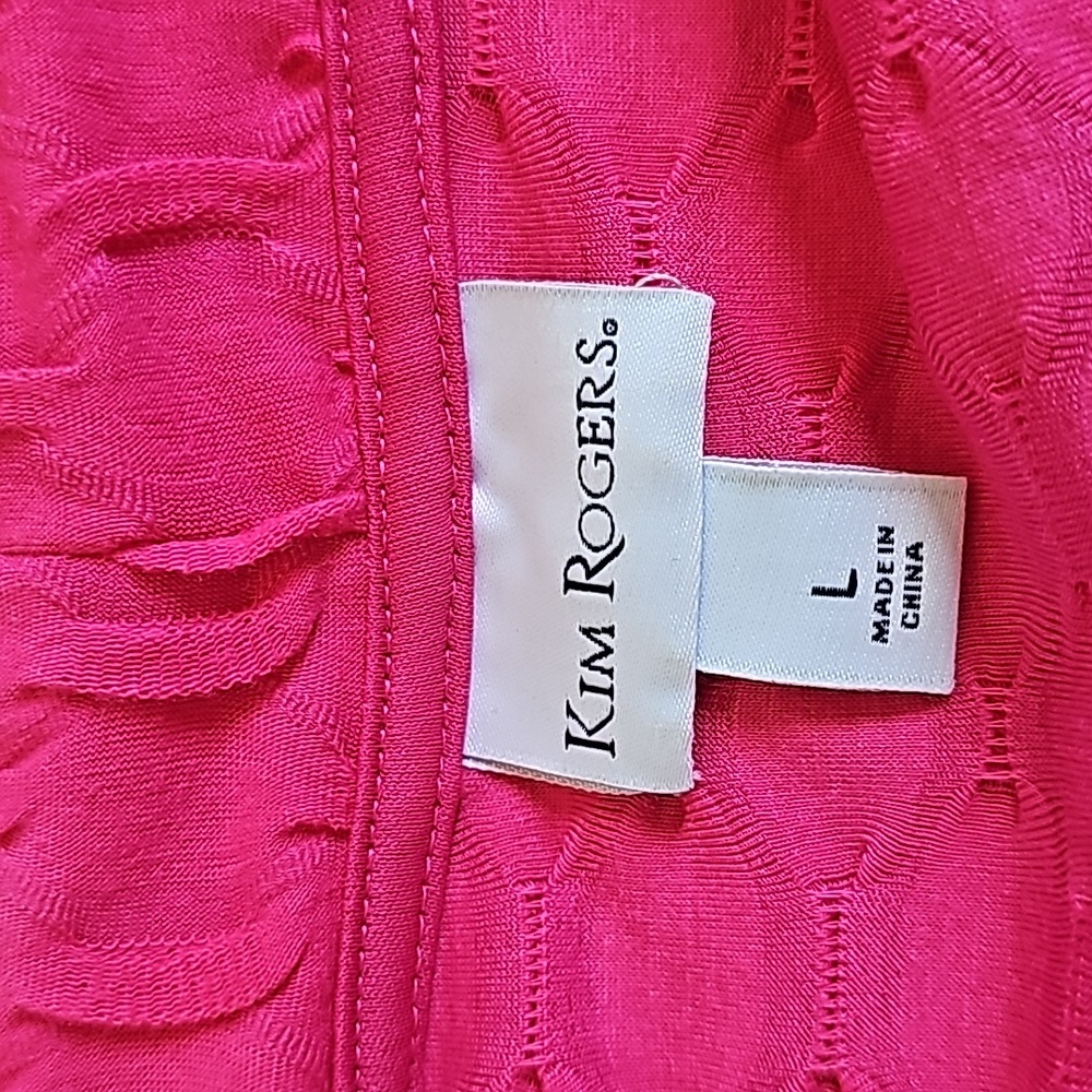 Women Pink Kim Rogers Cardigan Sweater Jacket Size Large - Picture 4 of 4